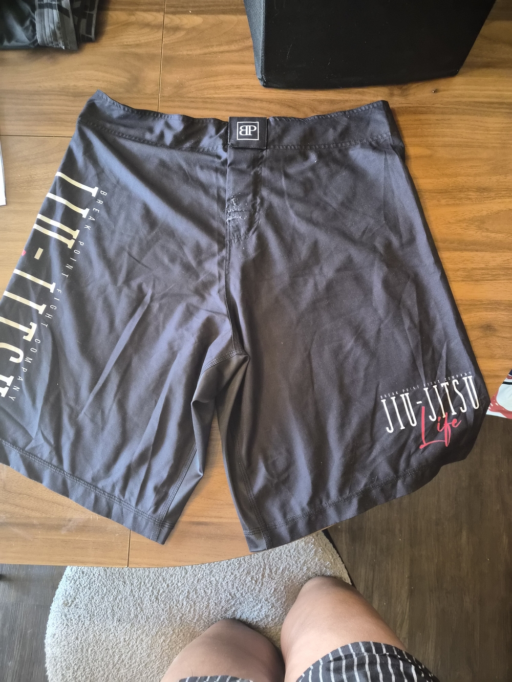 Break Point Men’s Black Fight  Shorts with Red Accent